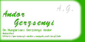 andor gerzsenyi business card